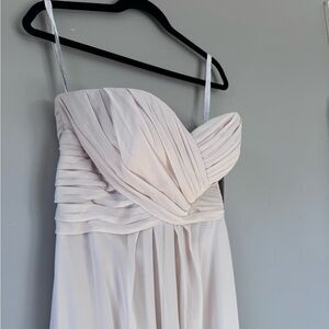 Bill Levkoff Strapless Cream Dress - size 8